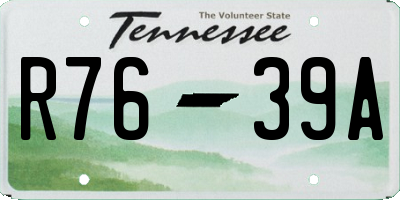 TN license plate R7639A