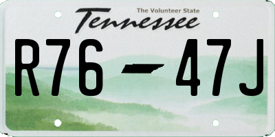 TN license plate R7647J