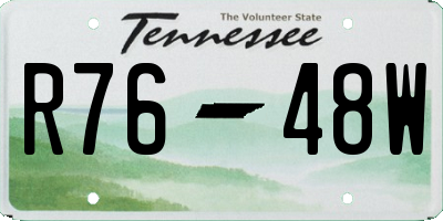 TN license plate R7648W