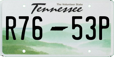 TN license plate R7653P