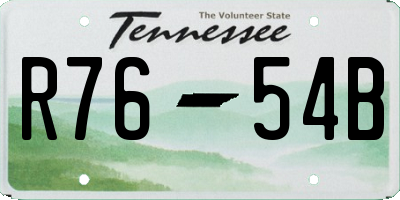 TN license plate R7654B