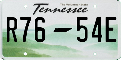 TN license plate R7654E