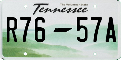 TN license plate R7657A