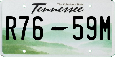 TN license plate R7659M