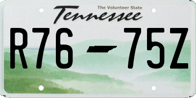 TN license plate R7675Z