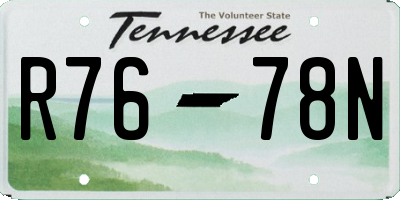 TN license plate R7678N