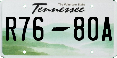 TN license plate R7680A