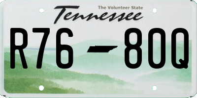 TN license plate R7680Q