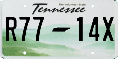 TN license plate R7714X