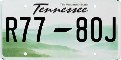 TN license plate R7780J