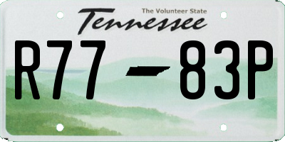 TN license plate R7783P