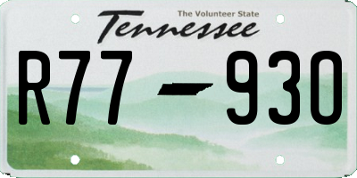TN license plate R7793O