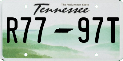 TN license plate R7797T