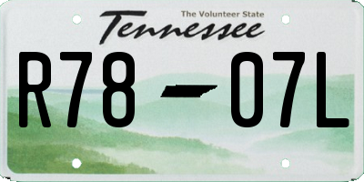 TN license plate R7807L