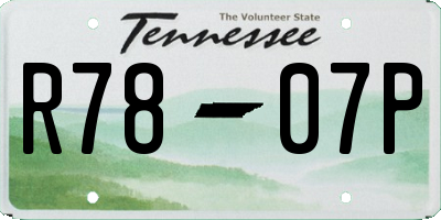 TN license plate R7807P