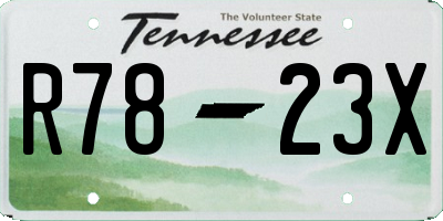 TN license plate R7823X