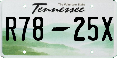 TN license plate R7825X