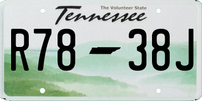 TN license plate R7838J