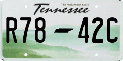 TN license plate R7842C