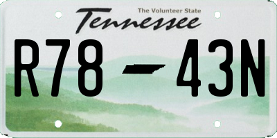 TN license plate R7843N