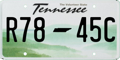 TN license plate R7845C
