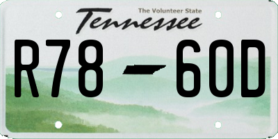 TN license plate R7860D