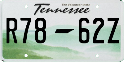 TN license plate R7862Z