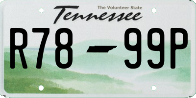 TN license plate R7899P