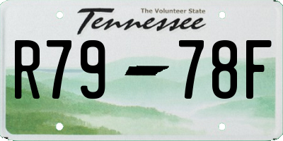 TN license plate R7978F