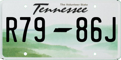 TN license plate R7986J