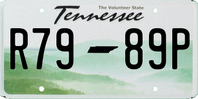 TN license plate R7989P