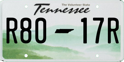 TN license plate R8017R