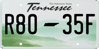 TN license plate R8035F