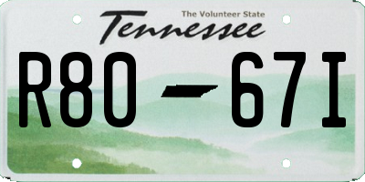 TN license plate R8067I