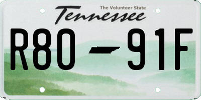 TN license plate R8091F