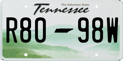 TN license plate R8098W