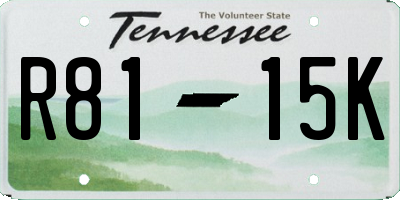 TN license plate R8115K