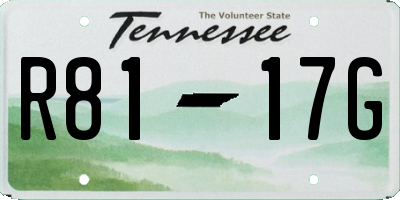 TN license plate R8117G