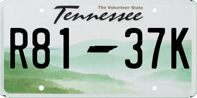 TN license plate R8137K