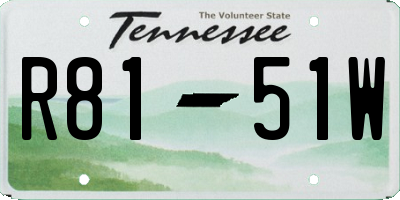 TN license plate R8151W