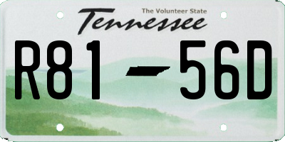 TN license plate R8156D