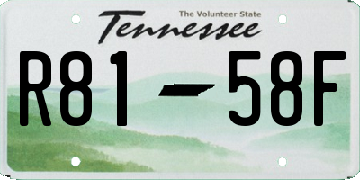 TN license plate R8158F