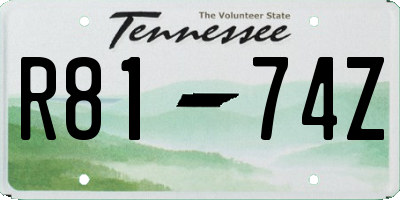 TN license plate R8174Z