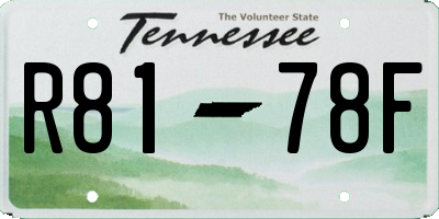 TN license plate R8178F
