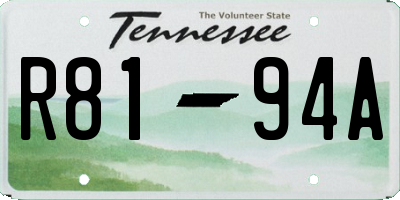 TN license plate R8194A