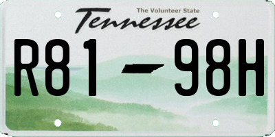 TN license plate R8198H