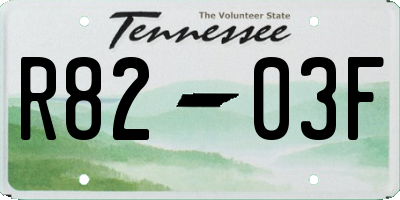 TN license plate R8203F