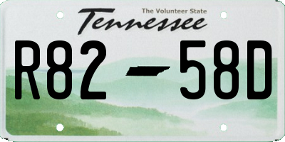 TN license plate R8258D