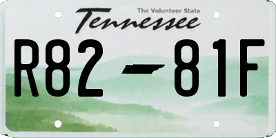 TN license plate R8281F