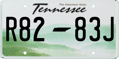 TN license plate R8283J
